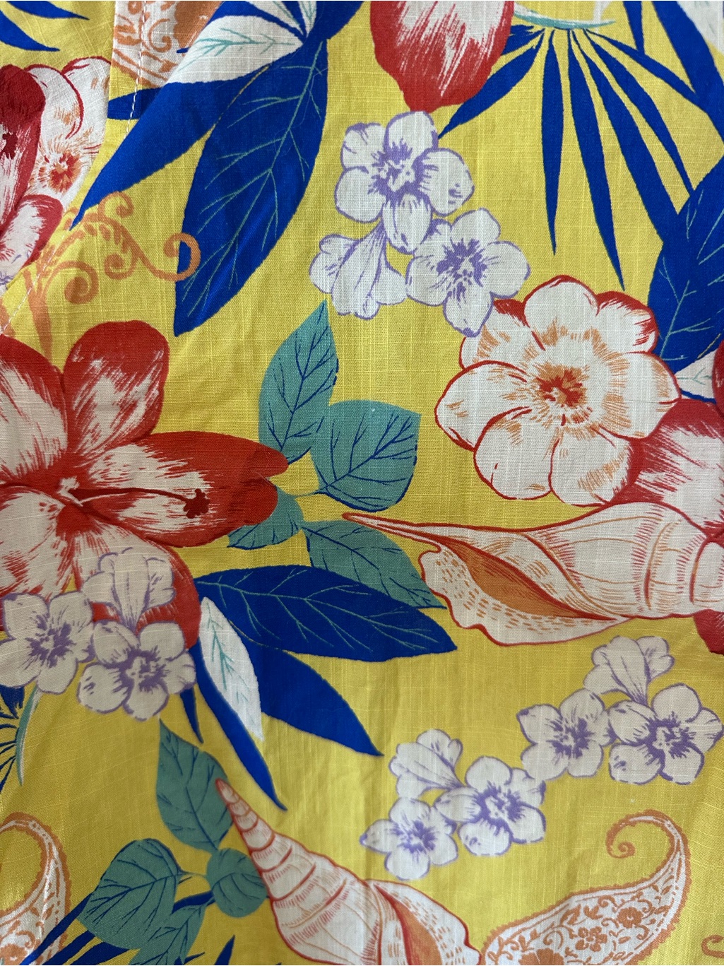 Nwt Yiume Men’s Yellow Tropical Print Hawaiian Button-Down Shirt Small — image 3 of 8